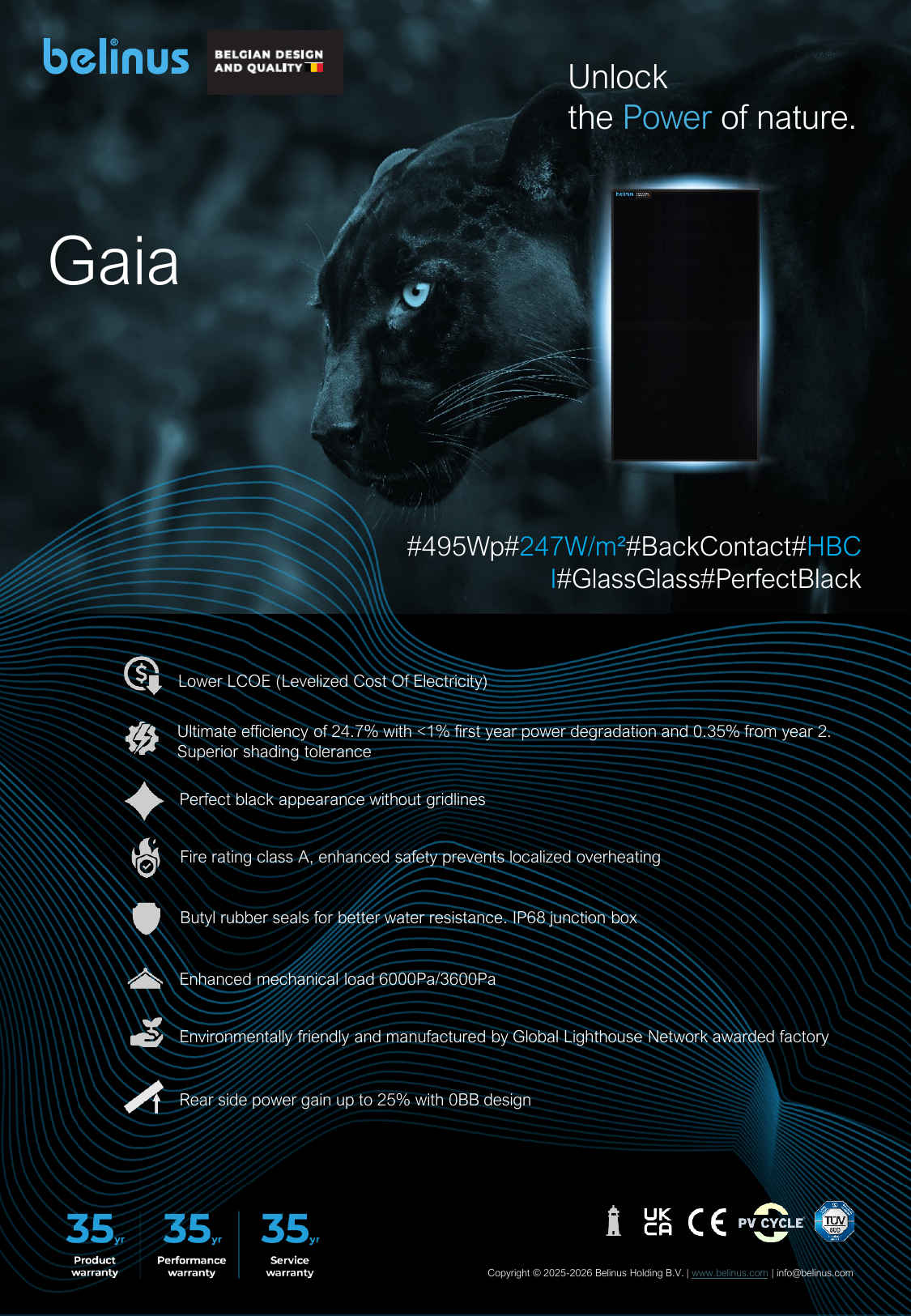 GAIA 495 Wp solar panel